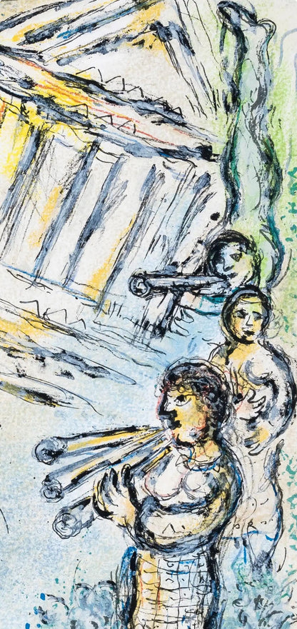 Marc Chagall, Die Zubereitung Des Festmahls Fr Die Feier, Homer, Die Odyssee, Lithograph