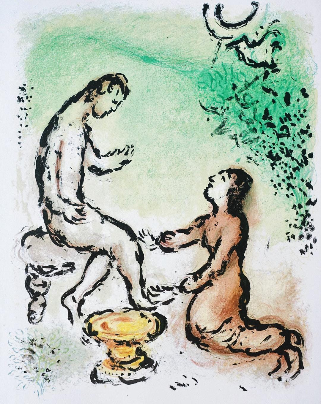 Marc Chagall, Odysseus Und Eurycleia, Homer, Die Odyssee, Lithograph