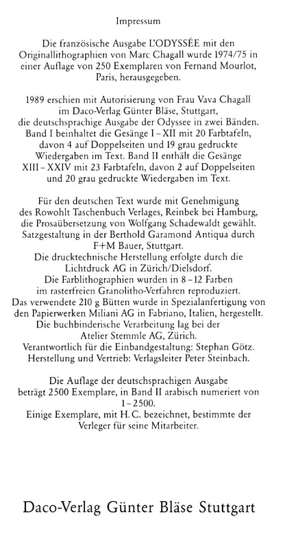 Marc Chagall, Penelope Und Der Bogen Des Odysseus, Homer, Die Odyssee, Lithograph