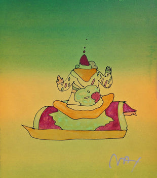 Peter Max, Magic Carpet Ride, Hand Signed, Mixed Media Watercolor And Silkscreen Painting