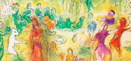 Marc Chagall, Festin nuptial dans la grotte des nymphes, Daphnis et Chlo, Hliogravure