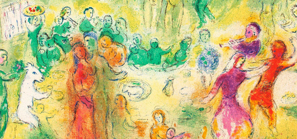 Marc Chagall, Festin nuptial dans la grotte des nymphes, Daphnis et Chlo, Hliogravure