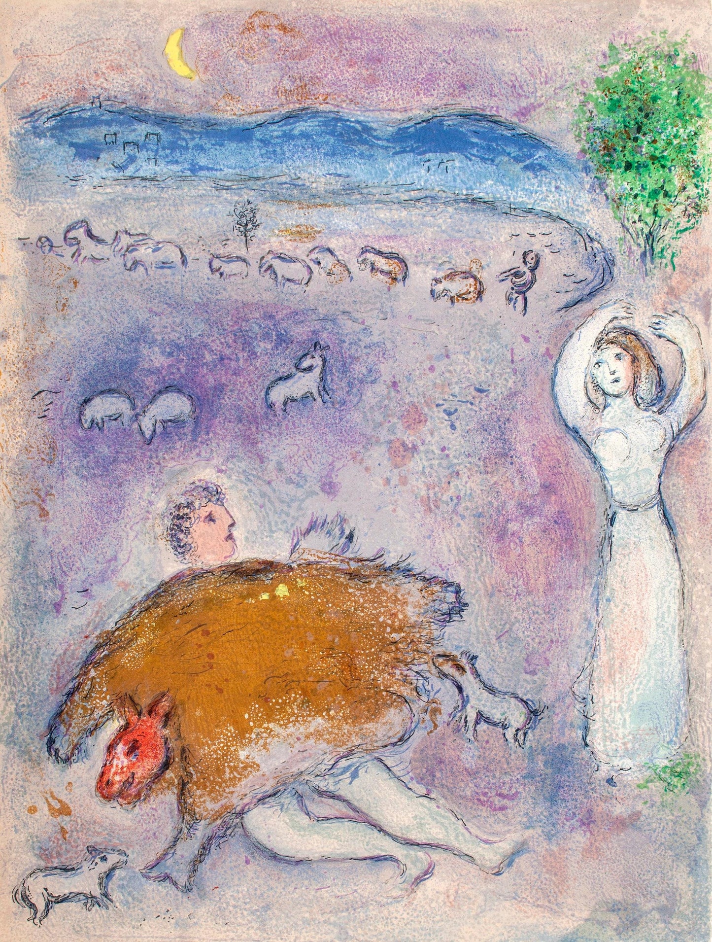 Marc Chagall, La Ruse De Dorcon, Daphnis Et Chlo, Hliogravure