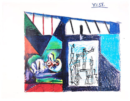 Pablo Picasso, 8.1.58. (Cramer 155), La Chute D'Icare, Hliogravure