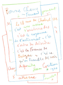 Jean Cocteau, Manuscrit, Souvenirs Et Portraits D'Artistes, Lithograph