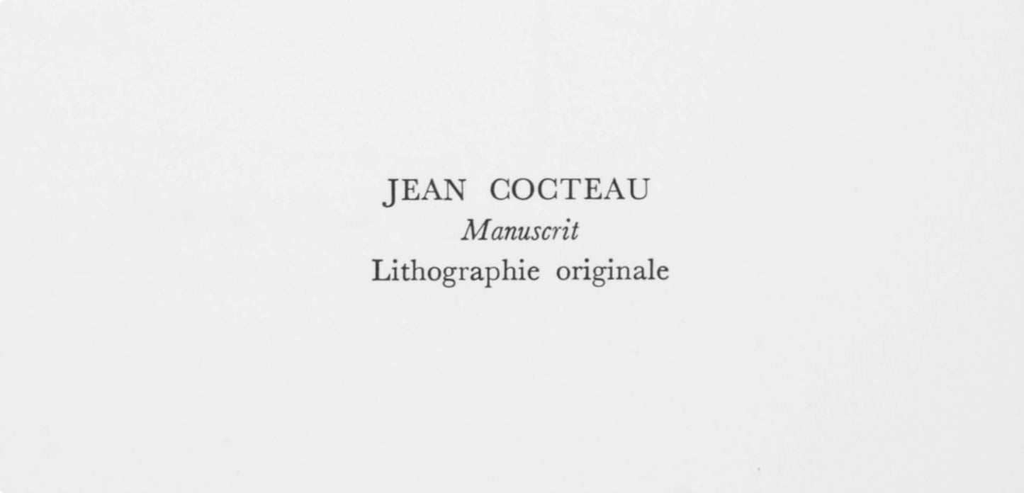 Jean Cocteau, Manuscrit, Souvenirs Et Portraits D'Artistes, Lithograph