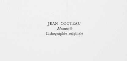 Jean Cocteau, Manuscrit, Souvenirs Et Portraits D'Artistes, Lithograph