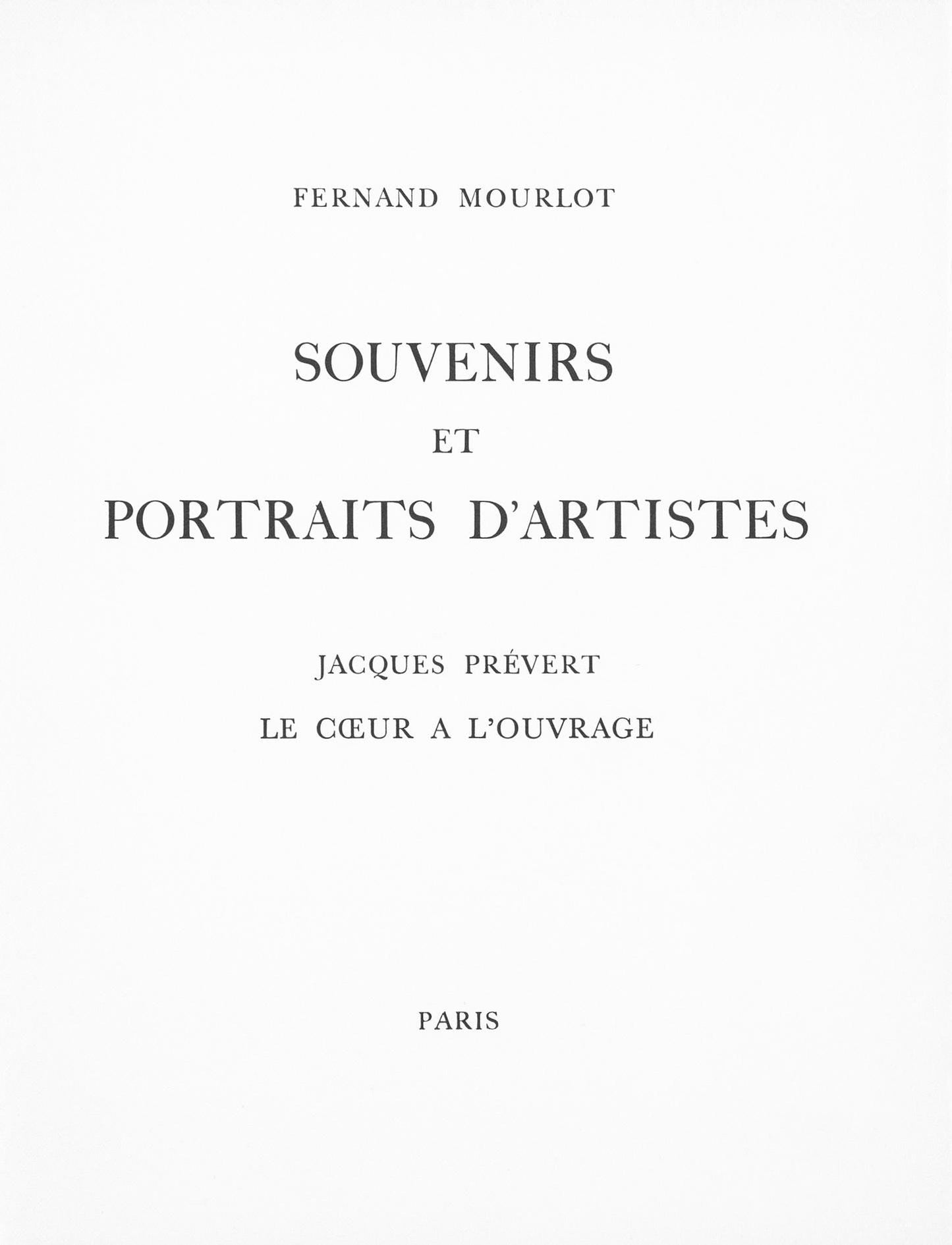 Jean Cocteau, Manuscrit, Souvenirs Et Portraits D'Artistes, Lithograph