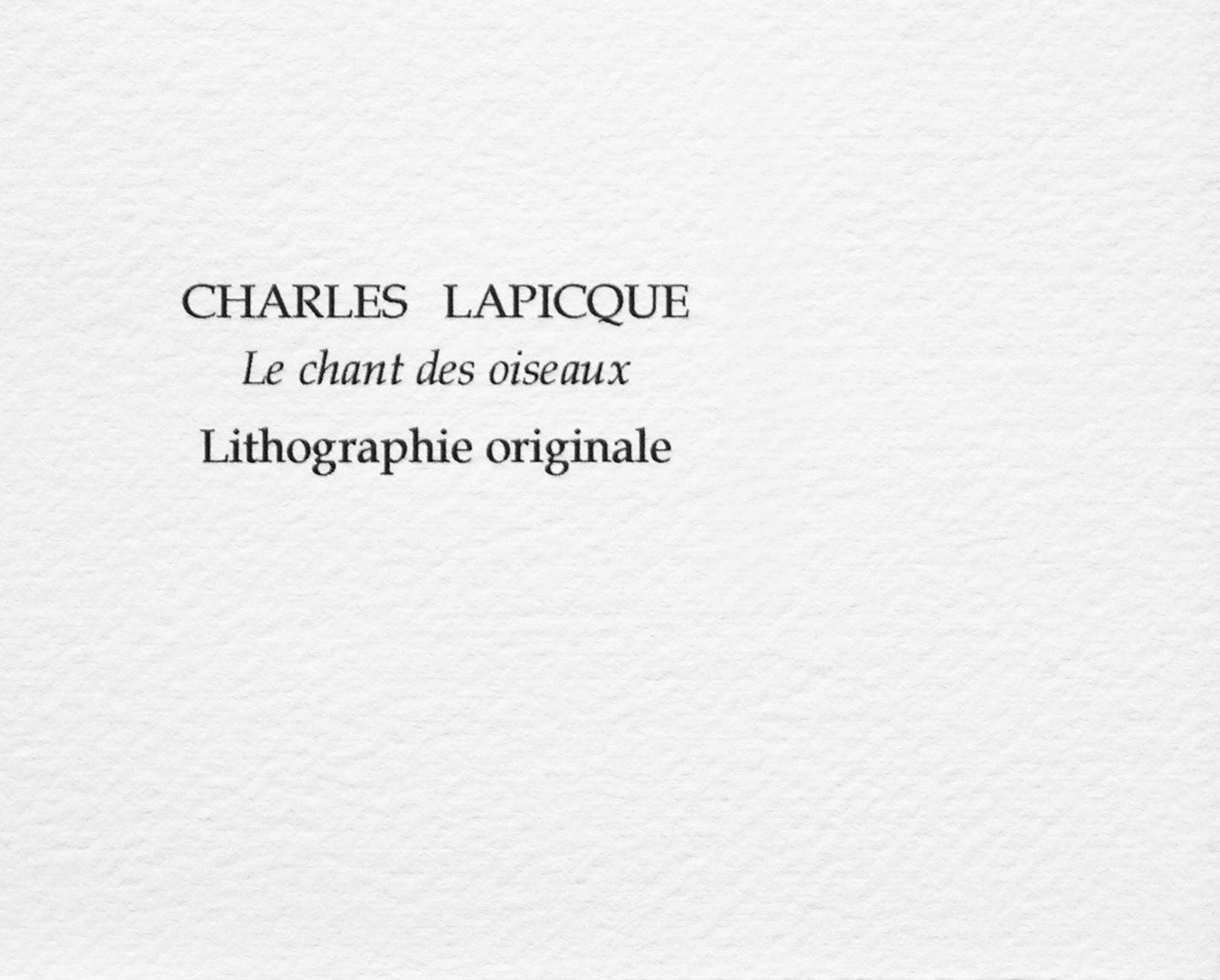 Charles Lapicque, Le Chant Des Oiseaux, Souvenirs Et Portraits D'Artistes, Lithograph