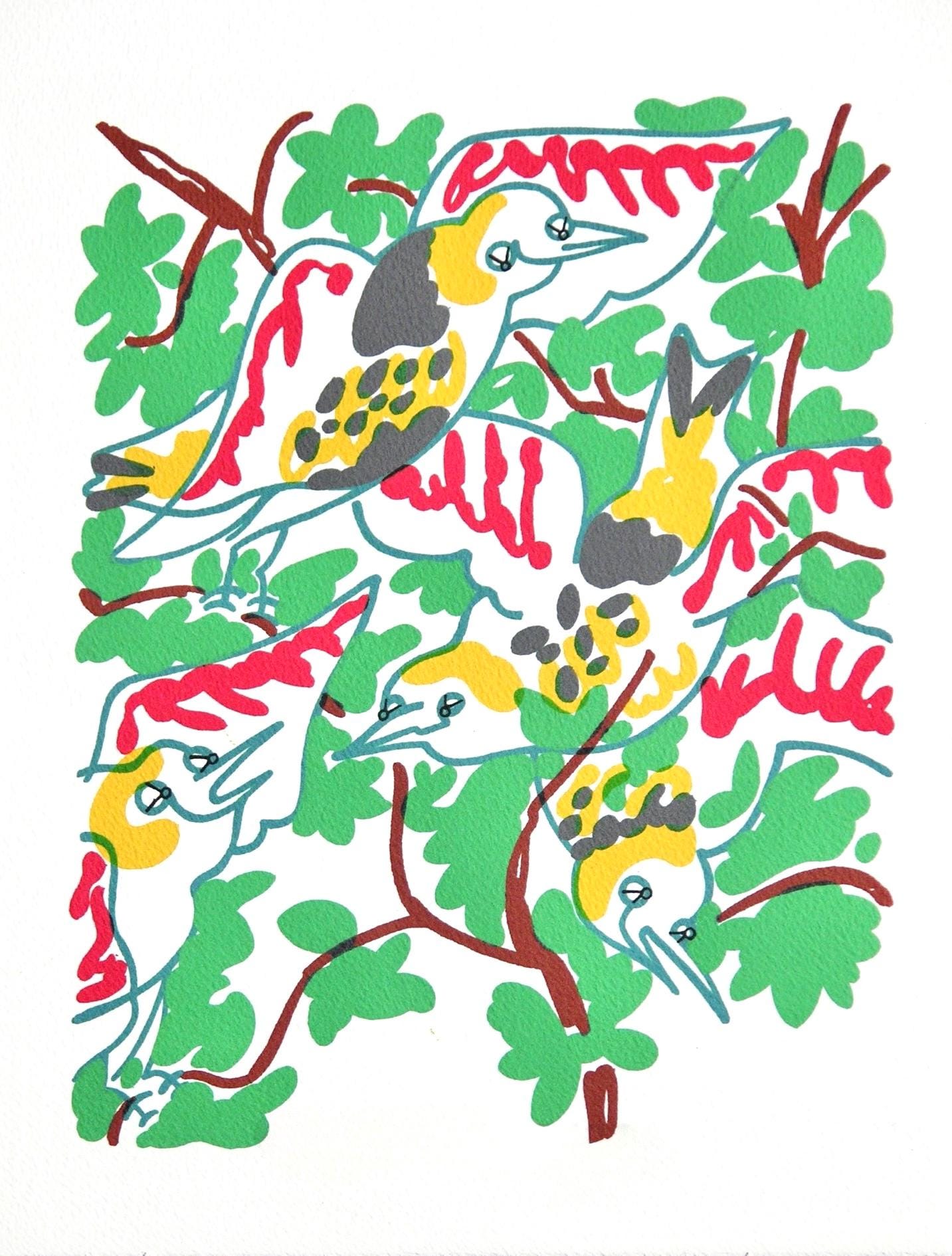 Charles Lapicque, Le Chant Des Oiseaux, Souvenirs Et Portraits D'Artistes, Lithograph