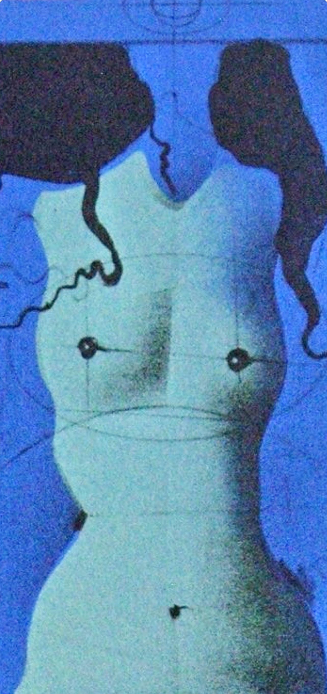 Paul Wunderlich, Torso Sur Une Pierre Bleue, Souvenirs Et Portraits D'Artistes, Lithograph