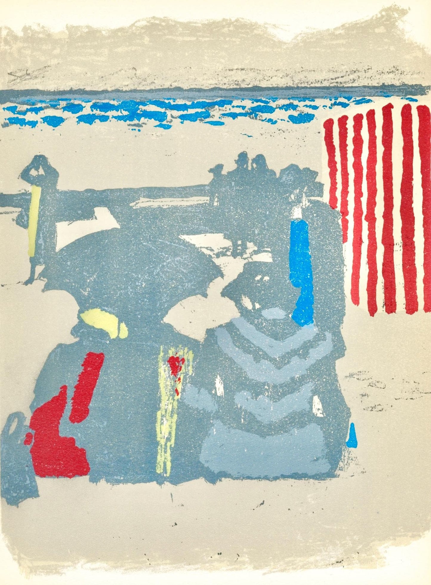 Maurice Brianchon, Saint-Jean-De-Luz, La Plage, Prints From The Mourlot Press, Lithograph