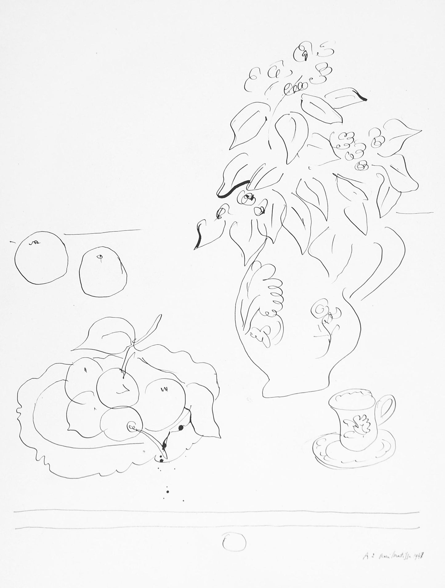Henri Matisse, Srie A, Var. 1 (Duthuit 9), Henri Matisse, Dessins, Thmes Et Variations, Lithograph