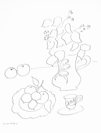 Henri Matisse, Srie A, Var. 6 (Duthuit 9), Henri Matisse, Dessins, Thmes Et Variations, Lithograph