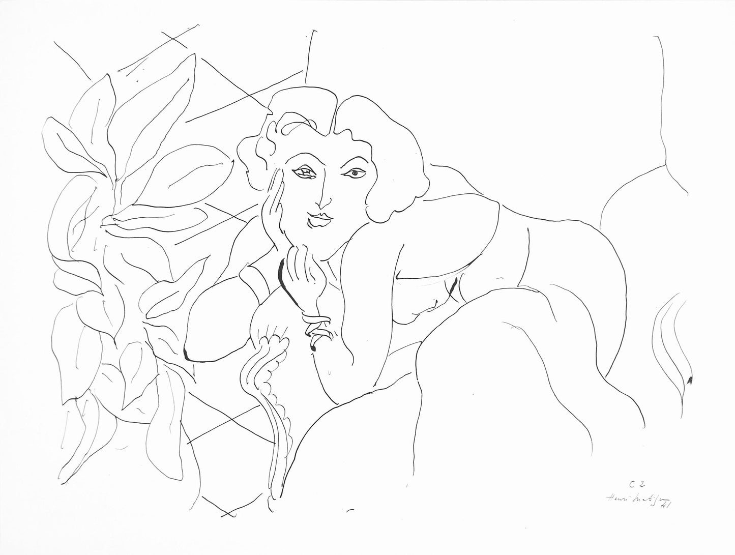 Henri Matisse, Srie C, Var. 2 (Duthuit 9), Henri Matisse, Dessins, Thmes Et Variations, Lithograph