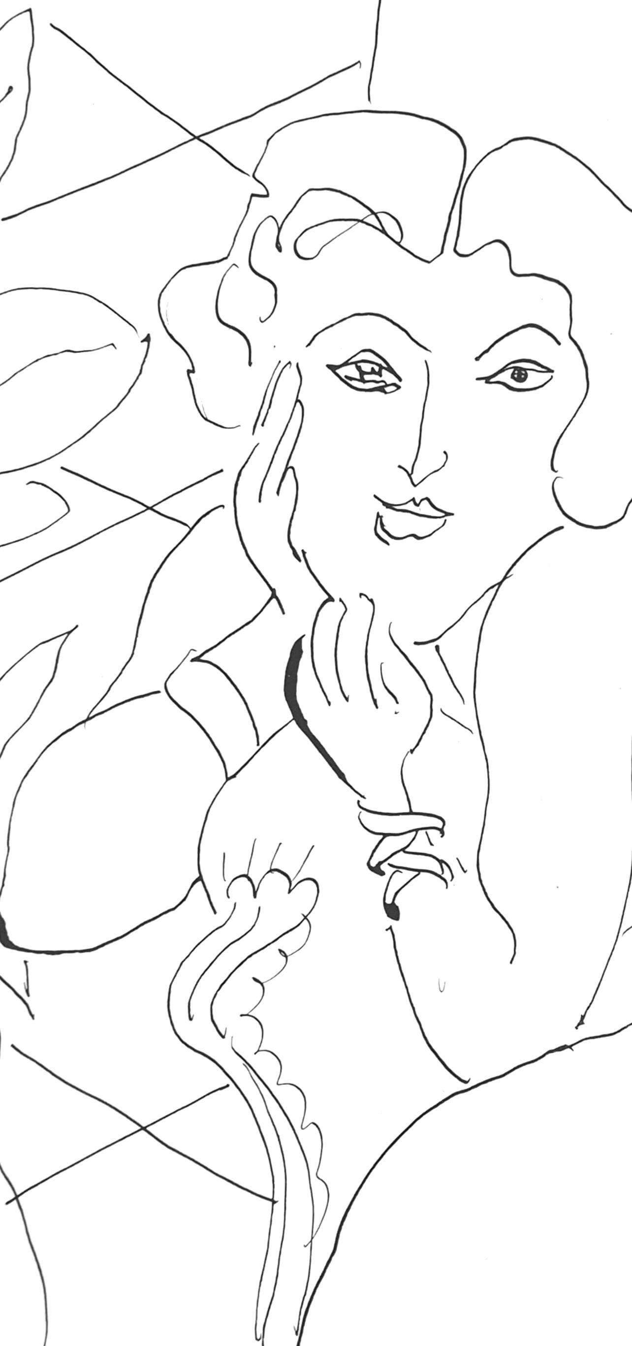 Henri Matisse, Srie C, Var. 2 (Duthuit 9), Henri Matisse, Dessins, Thmes Et Variations, Lithograph