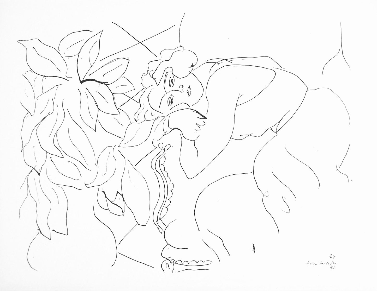 Henri Matisse, Srie C, Var. 4 (Duthuit 9), Henri Matisse, Dessins, Thmes Et Variations, Lithograph