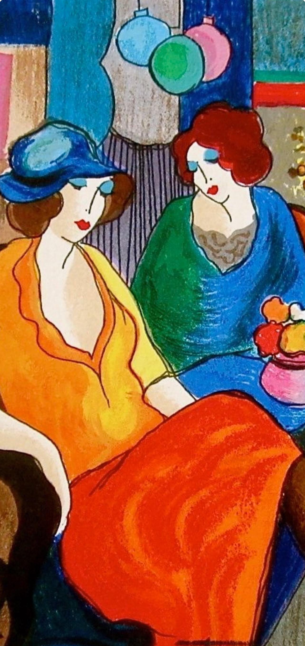 Itzchak Tarkay, Chit Chat, Signed, Silkscreen