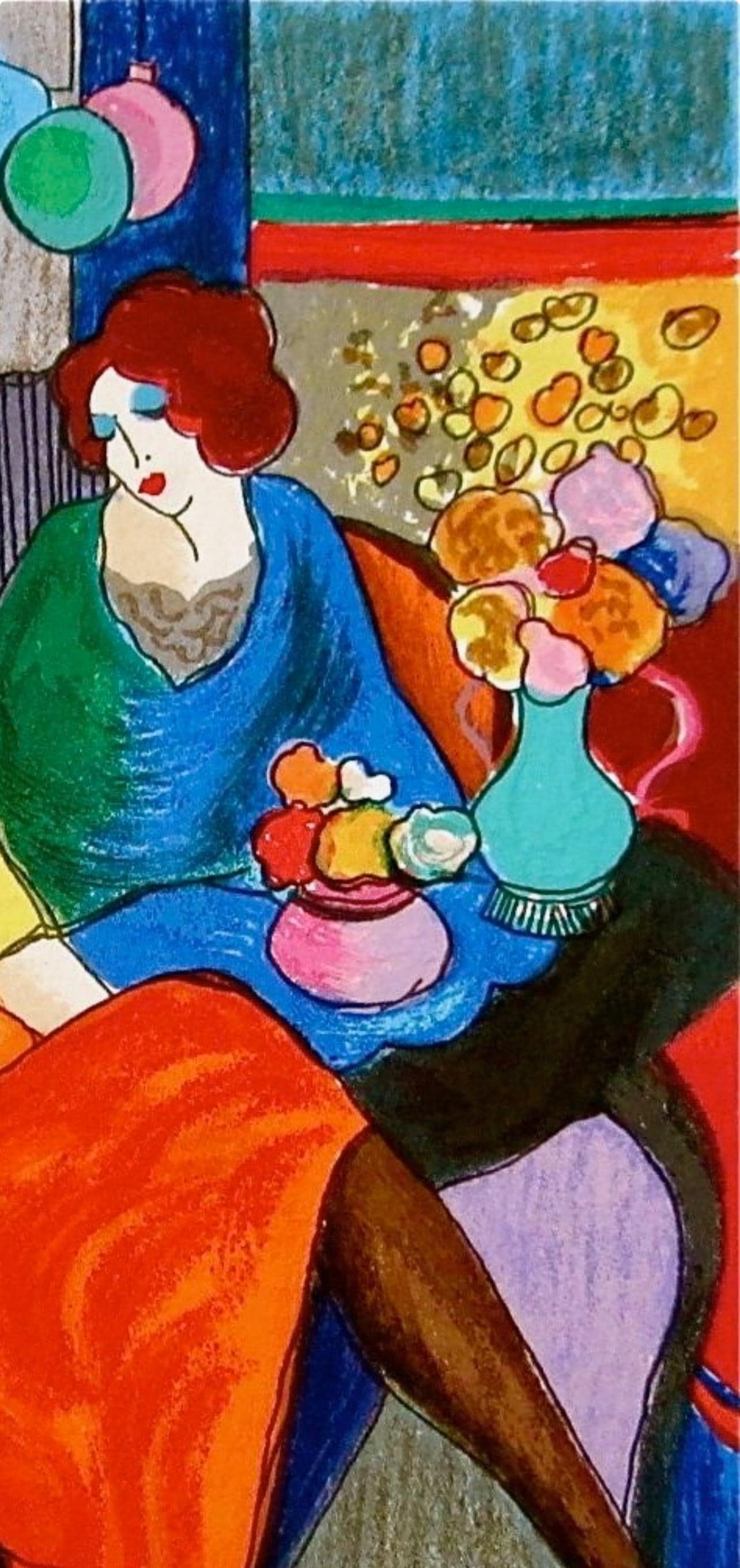 Itzchak Tarkay, Chit Chat, Signed, Silkscreen