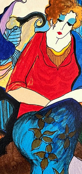 Itzchak Tarkay, Waiting, Signed, Silkscreen