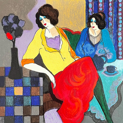 Itzchak Tarkay, Sisters, Signed, Silkscreen