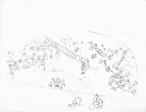 Marc Chagall, A la barrire de la ville (Cramer 17), Nicolas Gogol, Les Ames mortes, Etching,