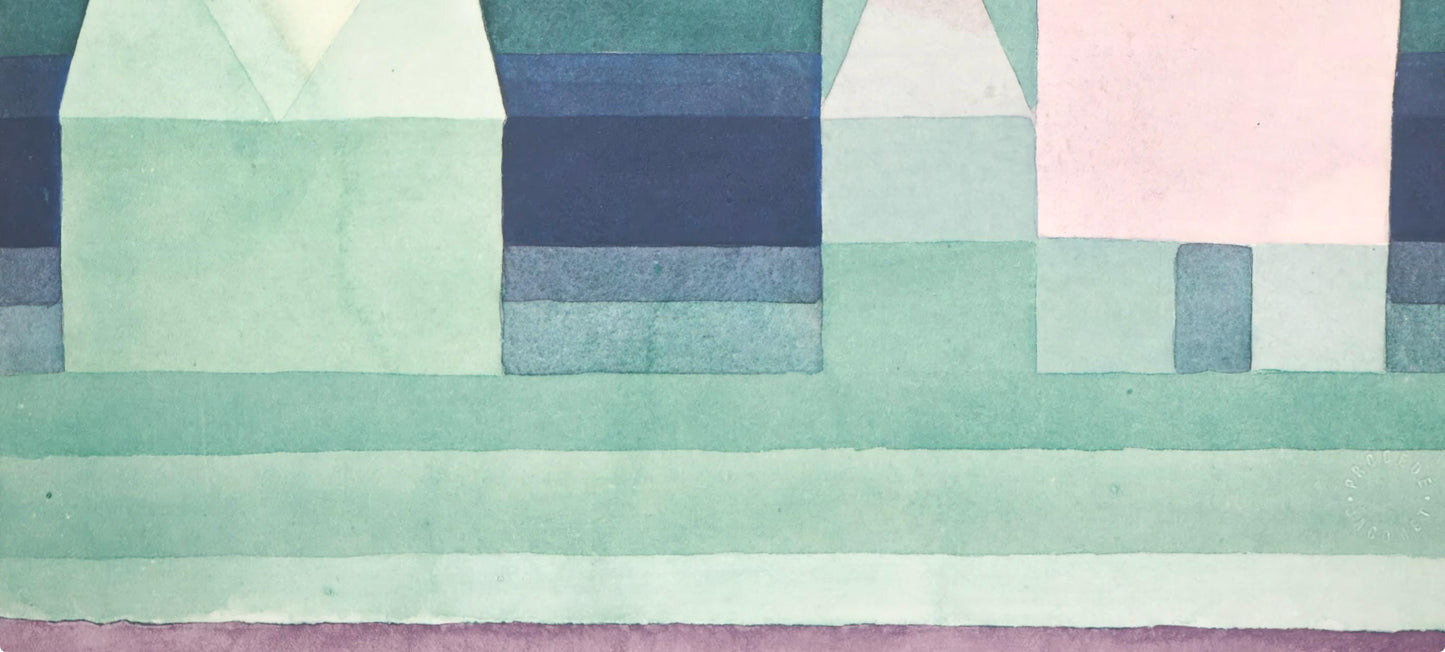 1964 - Paul Klee - Drei Hauser Grun violette Stafung - 12 aquarelles - Lithograph and Pochoir