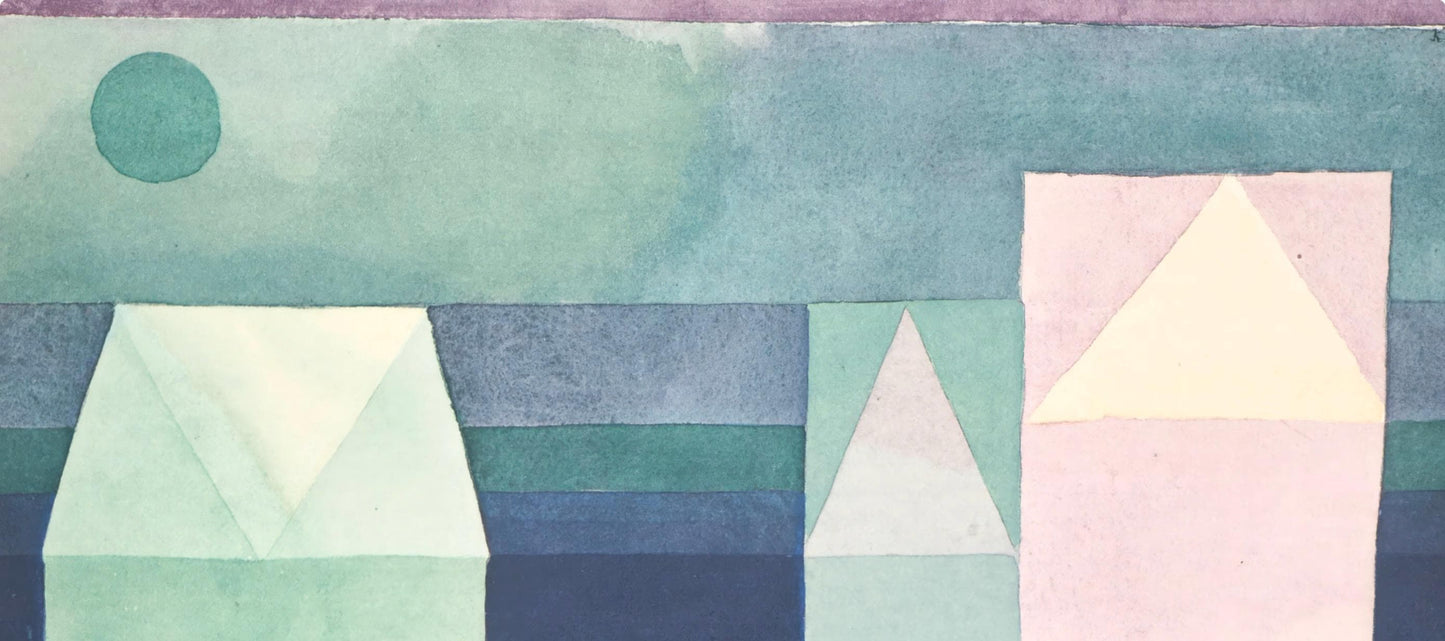 1964 - Paul Klee - Drei Hauser Grun violette Stafung - 12 aquarelles - Lithograph and Pochoir