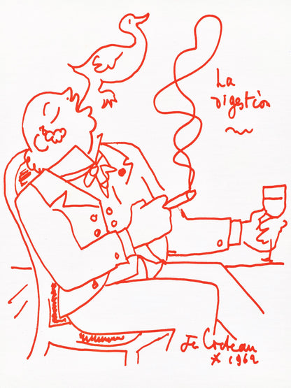 Jean Cocteau, Untitled, from Recipes for a Friend, illustrations by Jean Cocteau, Lithograph, 1964