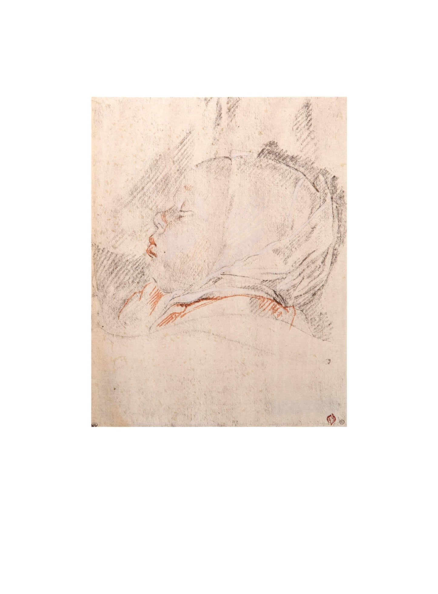Sleeping child by Cornelis de Vos Lithograph Pochoir 1968