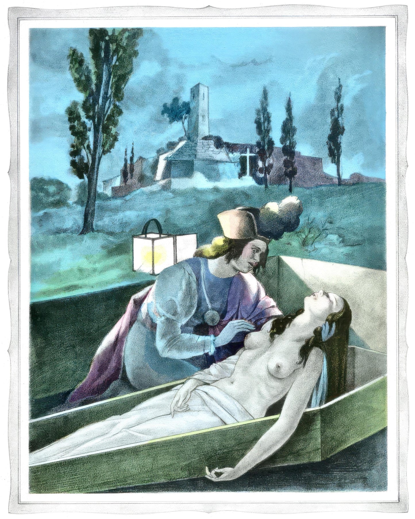 Brunelleschi Umberto Untitled from Tales of Boccaccio Pochoir Lithograph 1934