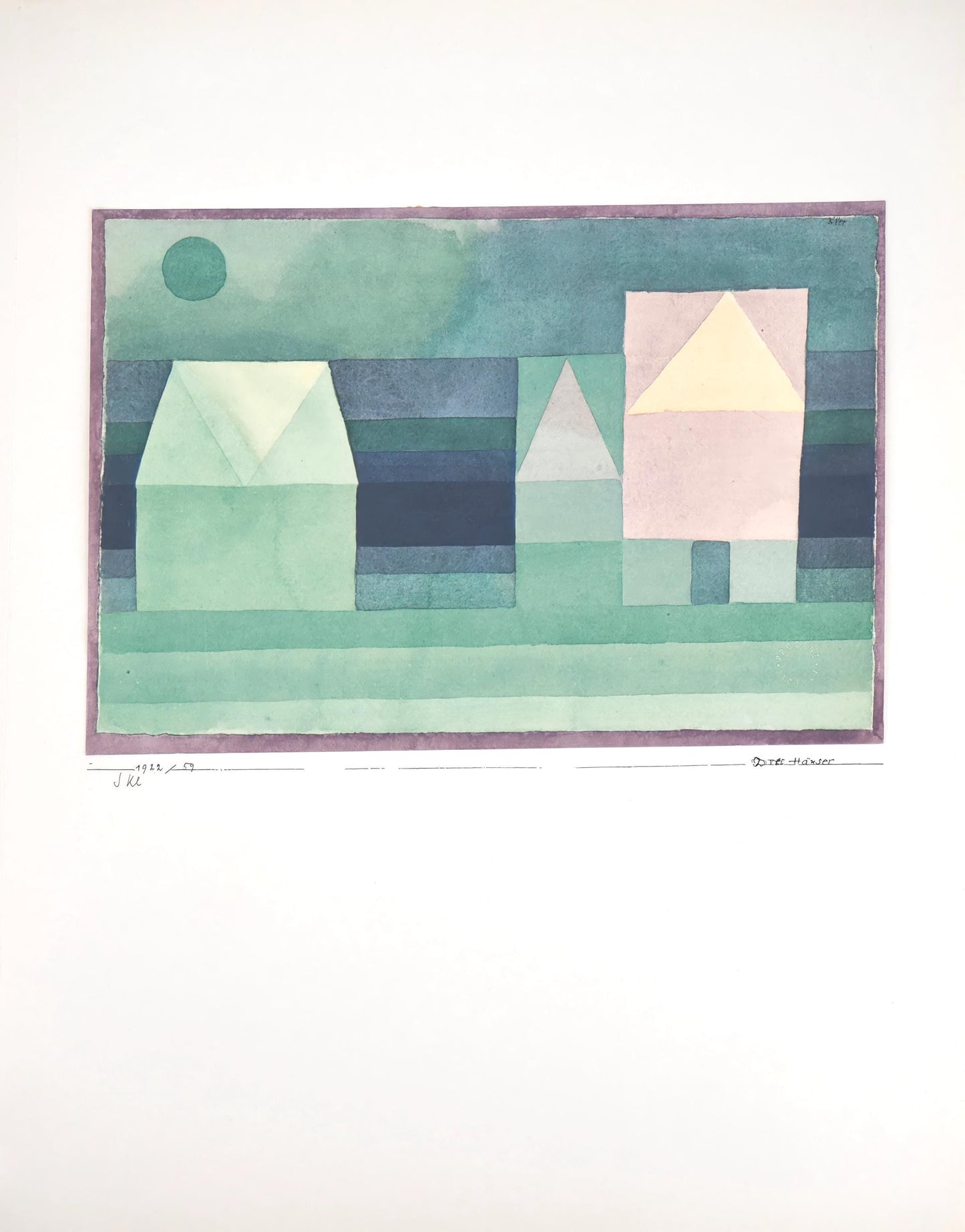 1964 - Paul Klee - Drei Hauser Grun violette Stafung - 12 aquarelles - Lithograph and Pochoir