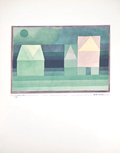 1964 - Paul Klee - Drei Hauser Grun violette Stafung - 12 aquarelles - Lithograph and Pochoir