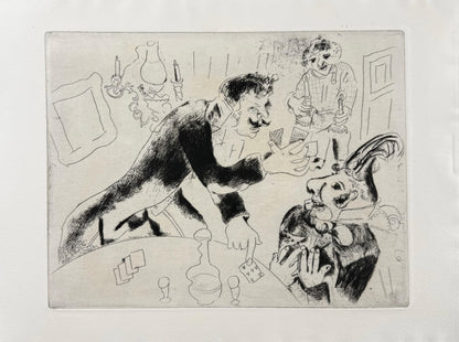 Marc Chagall, The Playing Cards, from Dead Souls, Etching, 19231927