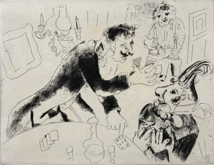 Marc Chagall, The Playing Cards, from Dead Souls, Etching, 19231927