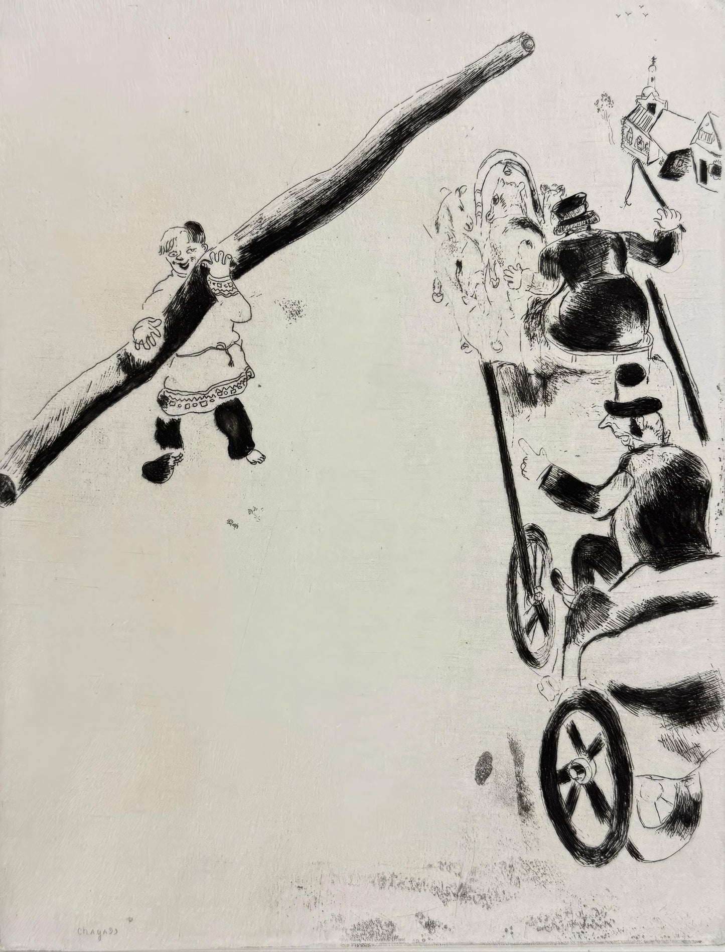 Marc Chagall, Sobakevitch Near the Armchair, from Dead Souls, Etching, 19231927
