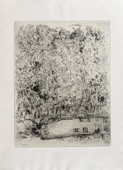 Marc Chagall, The Old Park of Pliouchkine, from Dead Souls, Etching, 19231927