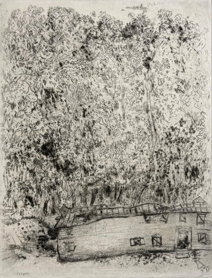 Marc Chagall, The Old Park of Pliouchkine, from Dead Souls, Etching, 19231927