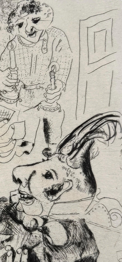 Marc Chagall, The Playing Cards, from Dead Souls, Etching, 19231927