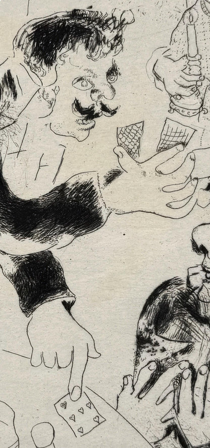 Marc Chagall, The Playing Cards, from Dead Souls, Etching, 19231927