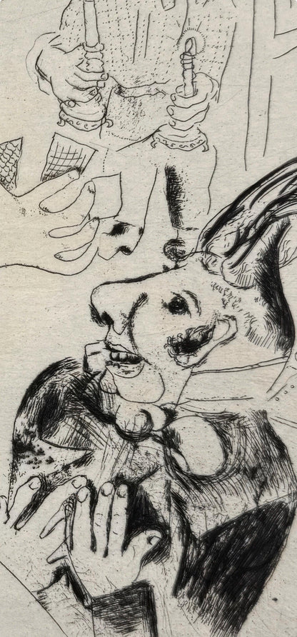 Marc Chagall, The Playing Cards, from Dead Souls, Etching, 19231927