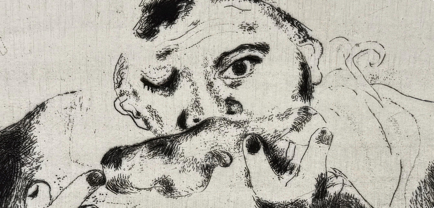 Marc Chagall Sobakevitch Table from Dead Souls Etching