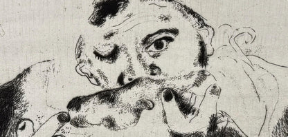 Marc Chagall Sobakevitch Table from Dead Souls Etching