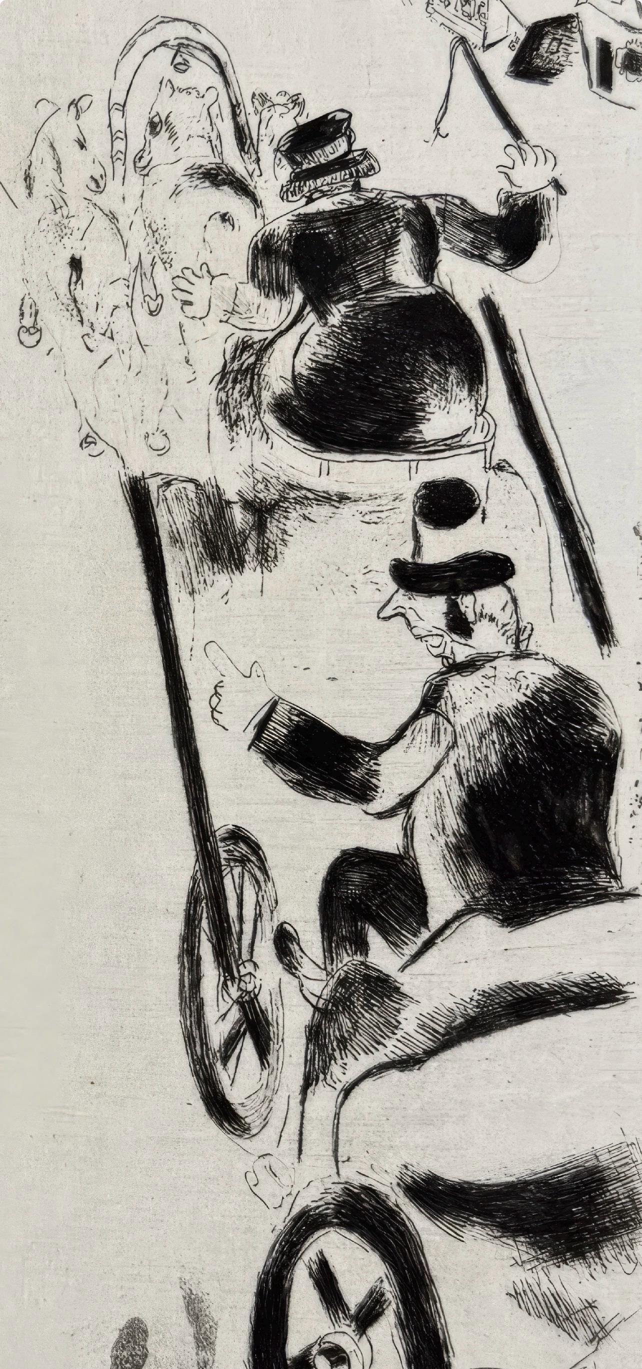 Marc Chagall, Sobakevitch Near the Armchair, from Dead Souls, Etching, 19231927