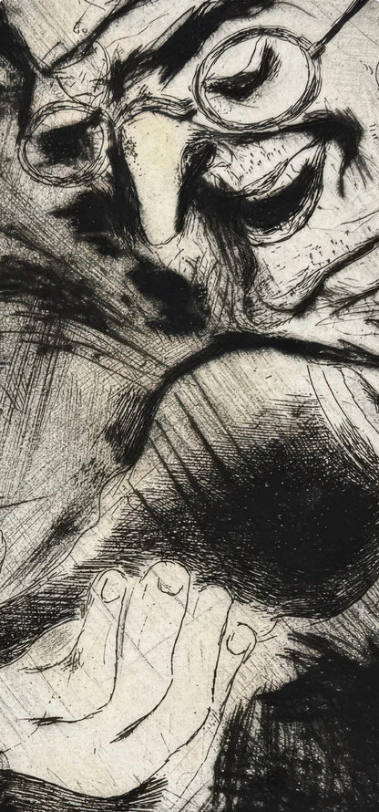 Marc Chagall, Pliouchkine Offers a Drink, from Dead Souls, Etching, 19231927