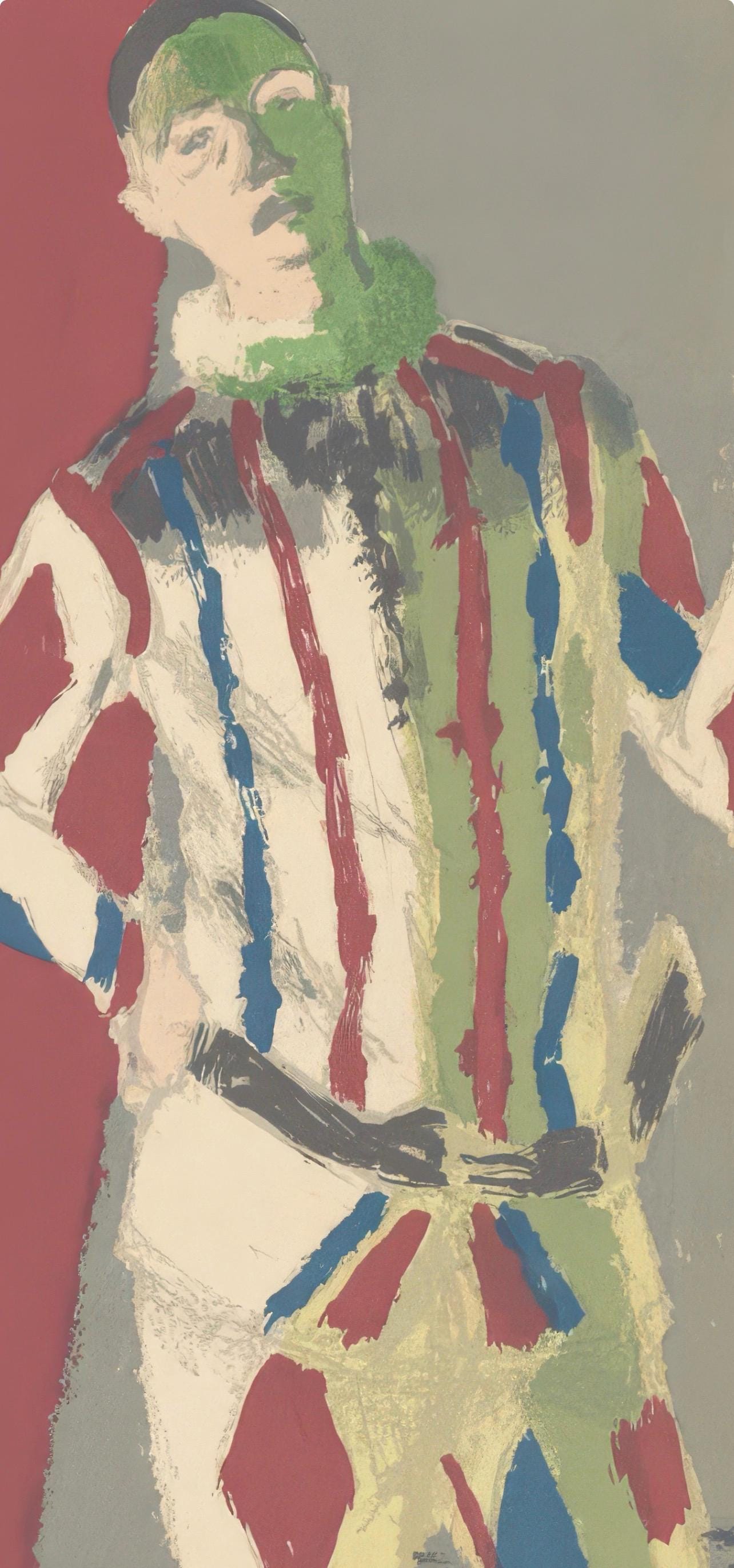 Bernard Cathelin, The Harlequin, from Memories and Portraits of Artists, Lithograph, 1972