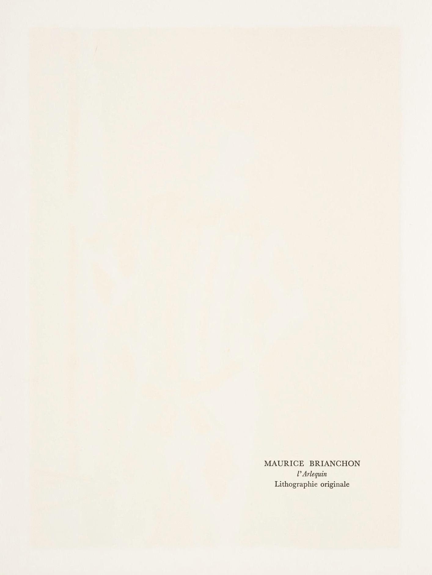 Bernard Cathelin, The Harlequin, from Memories and Portraits of Artists, Lithograph, 1972