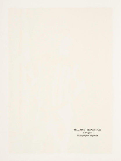 Bernard Cathelin, The Harlequin, from Memories and Portraits of Artists, Lithograph, 1972