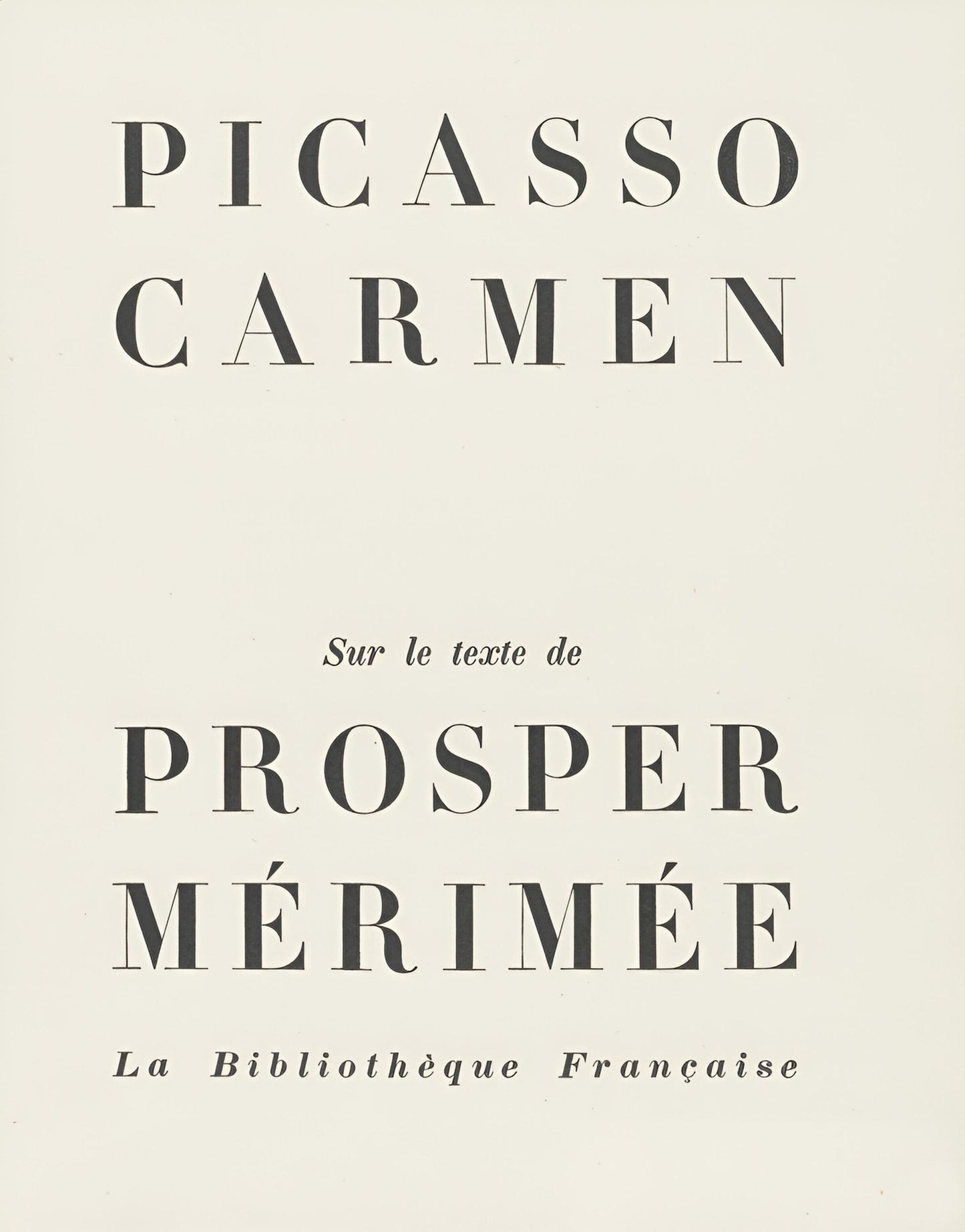 1949 - Pablo Picasso - Untitled - from Carmen - Engraving