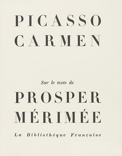 1949 - Pablo Picasso - Untitled - from Carmen - Engraving